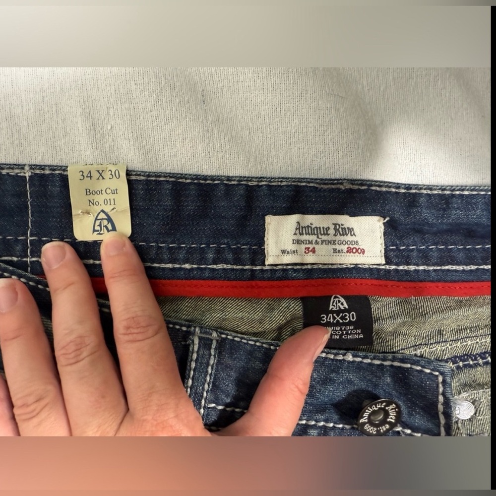 Antique Rivet Men's bootcut Blue Jeans size 34/30 NWT - Picture 9 of 12